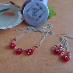 Flora Necklace & Earring Set - Red Flora Necklace & Earring Set - Red