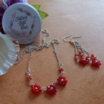 Flora Necklace & Earring Set - Red Flora Necklace & Earring Set - Red