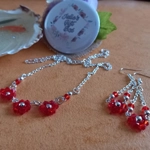 Flora Necklace & Earring Set - Red Flora Necklace & Earring Set - Red