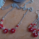 Flora Necklace & Earring Set - Red Flora Necklace & Earring Set - Red