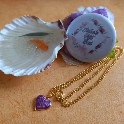 Glitter Heart Necklace - Light Purple Glitter Glitter Heart Necklace - Light Purple Glitter