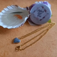 Glitter Heart Necklace - Silver Glitter