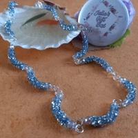 Gloria Diamond Necklace - Silver Light Aqua