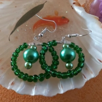 Green Hoop Earrings