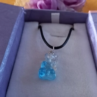 Gummy Bears Necklace - Clear & Baby Blue