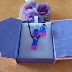 Gummy Bears - Necklace & Earrings Set - Dark Blue & Dark Pink Gummy Bears - Necklace & Earrings Set - Dark Blue & Dark Pink