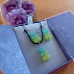Gummy Bears - Necklace & Earrings Set - Milky Baby Blue & Lemon Gummy Bears - Necklace & Earrings Set - Milky Baby Blue & Lemon