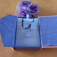 Gummy Bears - Necklace & Earrings Set - Milky Baby Blue & Milky Baby Pink