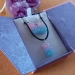Gummy Bears - Necklace & Earrings Set - Milky Baby Pink & Milky Baby Blue Gummy Bears - Necklace & Earrings Set - Milky Baby Pink & Milky Baby Blue