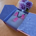 Gummy Bears - Necklace & Earrings Set - Milky Dark & Light Pink Gummy Bears - Necklace & Earrings Set - Milky Dark & Light Pink