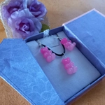 Gummy Bears - Necklace & Earrings Set - Milky Dark & Light Pink Gummy Bears - Necklace & Earrings Set - Milky Dark & Light Pink