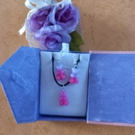 Gummy Bears - Necklace & Earrings Set - Milky Lilac & Pink Gummy Bears - Necklace & Earrings Set - Milky Lilac & Pink