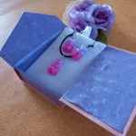 Gummy Bears - Necklace & Earrings Set - Milky Lilac & Pink Gummy Bears - Necklace & Earrings Set - Milky Lilac & Pink