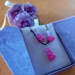 Gummy Bears - Necklace & Earrings Set - Milky Lilac & Pink Gummy Bears - Necklace & Earrings Set - Milky Lilac & Pink