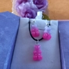 Gummy Bears - Necklace & Earrings Set - Milky Lilac & Pink