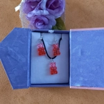 Gummy Bears - Necklace & Earrings Set - Pink & Red Gummy Bears - Necklace & Earrings Set - Pink & Red