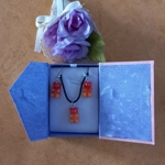 Gummy Bears - Necklace & Earrings Set - Red & Orange Gummy Bears - Necklace & Earrings Set - Red & Orange