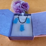 Gummy Bears - Necklace & Earrings Set - Transparent Baby Blue Gummy Bears - Necklace & Earrings Set - Transparent Baby Blue