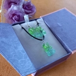 Gummy Bears - Necklace & Earrings Set - Transparent Green & Blue Gummy Bears - Necklace & Earrings Set - Transparent Green & Blue