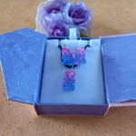 Gummy Bears - Necklace & Earrings Set - Transparent Pink & Blue Gummy Bears - Necklace & Earrings Set - Transparent Pink & Blue