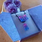 Gummy Bears - Necklace & Earrings Set - Transparent Pink & Blue Gummy Bears - Necklace & Earrings Set - Transparent Pink & Blue