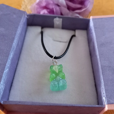 Gummy Bears Necklace - Transparent Green & Blue Gummy Bears Necklace - Transparent Green & Blue