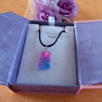 Gummy Bears Necklace - Transparent Pink & Blue