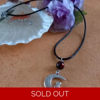 Halloween Cat Sitting On A Moon Necklace