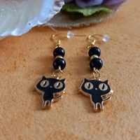 Halloween Earrings - Black Cat