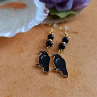 Halloween Earrings - Black Raven