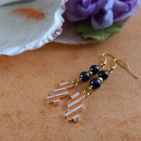Halloween Earrings - Orange and White Sweet