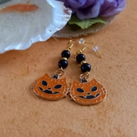 Halloween Earrings - Pumpkin Cat