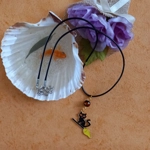 Halloween Necklace - Black Cat on a Broomstick Halloween Necklace - Black Cat on a Broomstick