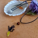 Halloween Necklace - Black Cat on a Broomstick Halloween Necklace - Black Cat on a Broomstick
