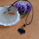 Halloween Necklace - Smiling Black Ghost Halloween Necklace - Smiling Black Ghost