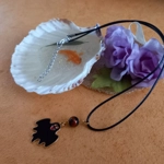 Halloween Necklace - Smiling Black Ghost Halloween Necklace - Smiling Black Ghost