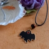 Halloween Necklace - Smiling Black Ghost