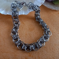 Helm Chainmaille Bracelet - Black and Rhodium