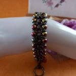 Hematite Double Row Chainmaille Bracelet - Black Rainbow Hematite Double Row Chainmaille Bracelet - Black Rainbow