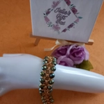 Hematite Double Row Chainmaille Bracelet - Champagne Green Hematite Double Row Chainmaille Bracelet - Champagne Green