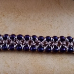 Hematite Double Row Chainmaille Bracelet - Rose Purple Hematite Double Row Chainmaille Bracelet - Rose Purple