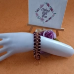 Hematite Double Row Chainmaille Bracelet - Rose Purple Hematite Double Row Chainmaille Bracelet - Rose Purple