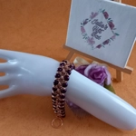 Hematite Double Row Chainmaille Bracelet - Rose Purple Hematite Double Row Chainmaille Bracelet - Rose Purple