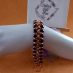 Hematite Double Row Chainmaille Bracelet - Rose Purple Hematite Double Row Chainmaille Bracelet - Rose Purple