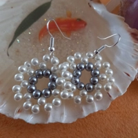 Ivory and Silver Pearl Earrings