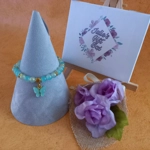 Jade Glitter Butterfly Charm Bracelet - Aqua