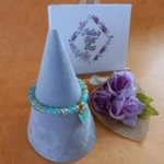 Jade Glitter Butterfly Charm Bracelet - Aqua