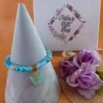 Jade Glitter Butterfly Charm Bracelet - Aqua