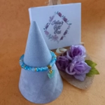 Jade Glitter Butterfly Charm Bracelet - Blue