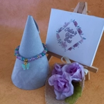 Jade Glitter Butterfly Charm Bracelet - Green Pink